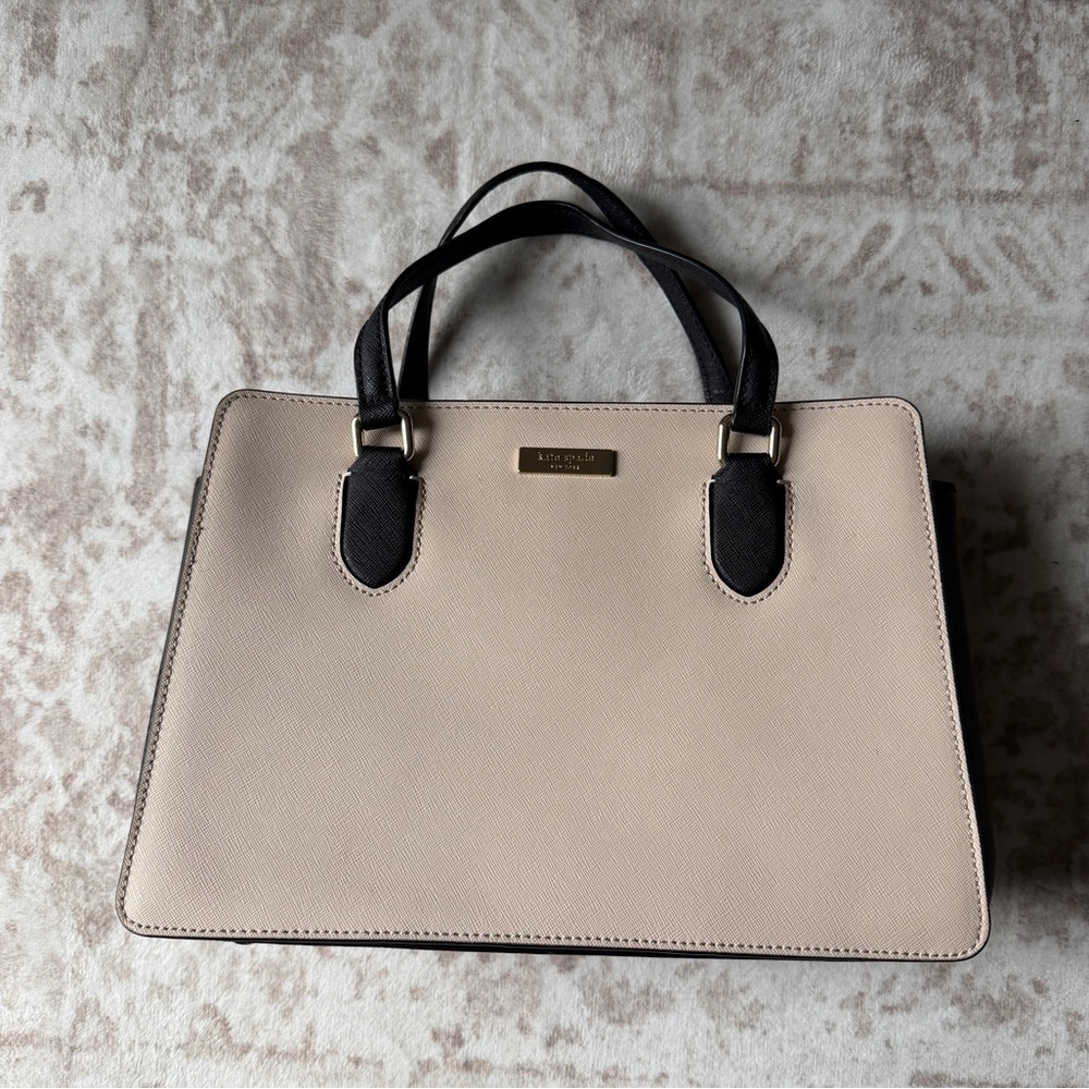 Elegant Cream and Black Handbag
